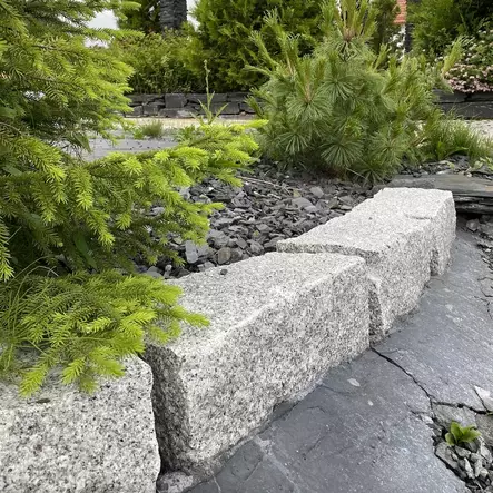 Muurikivi Graniitti 20x20x40 cm Kurun harmaa Kiilattu Navettakivi - Muurikivet, luonnonkivet - 2328 - 2