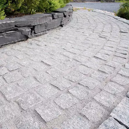 Noppakivi Kurun Harmaa graniitti 10x10x5 cm, Matala kotimainen luonnonkivi - Noppakivet ja nupukivet - 2629 - 2